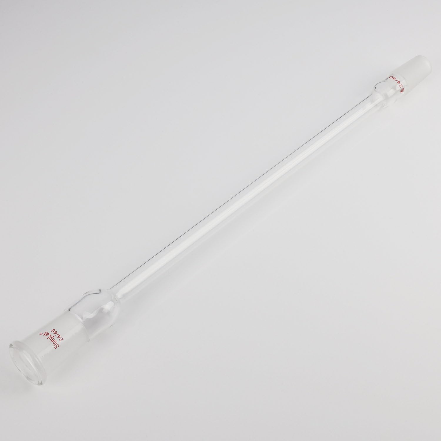 stonylab Tubo de Condensación de Aire, Condensador de Reflujo de Vidrio Borosilicato (24/40), Chaqueta de 300 mm, 16 mm de Diámetro, para Experimento de Destilación