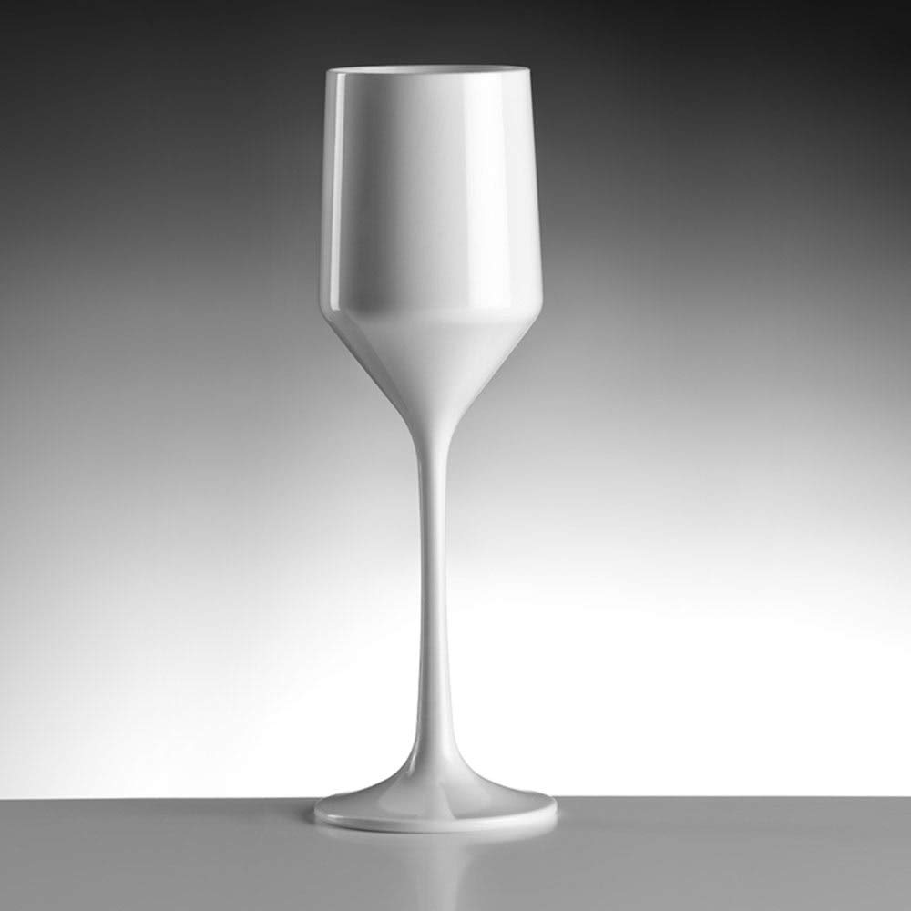 Sektglas aus Kunststoff Bruchsicher Sektkelch Plastik Weiß 19 cl. Set 6 Stück
