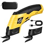 Kolozy Cordless Electric Scissors 4V (2500mAh, 10000RPM) – Rechargeable Cardboard Cutter: Cardboard, Fabric, Carpet, Leather. 2 Blades, Safety Lock. Ideal for Crafts, Dressmaking & Breaking Down Boxes