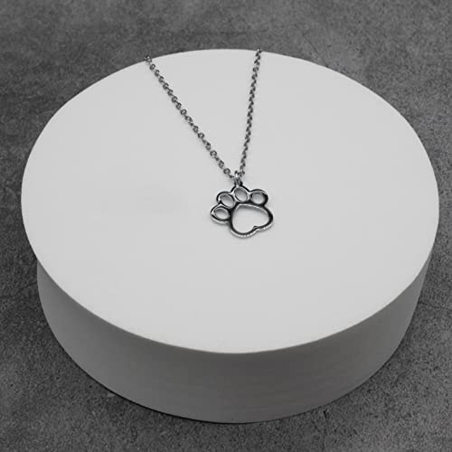 Nuoli® Pfoten Kette Damen Silber (45 + 5cm verstellbar) Halskette mit Pfote Anhänger, Hund und Katze