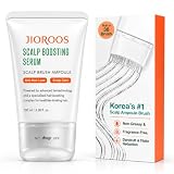 Korean Exosome Scalp Boosting Hair Serum with Brush Applicator, Hair Serum Applicator, Caffeine, Niacinamide, Biotin & Panthenol, Lightweight Non-Greasy Leave-In Formula for Healthy-Looking Hair