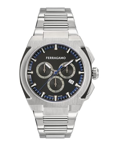 Ferragamo Mens Ferragamo Supreme Chrono Stainless Steel 43mm Bracelet Watch