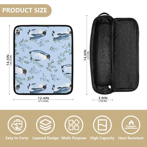 Organizador de herramientas para cabello resistente al calor Chic Penguin Light Blue, 2 en 1, ideal para planchas, rizadoras y alisadores, para viaje y uso en casa miniatura 4