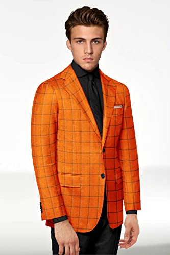 Men's Plaid Checked Blazer 2 Button Jacket Regular Long Sleeve Daily Fit Suit Business Lightweight Casual Sport Coat3