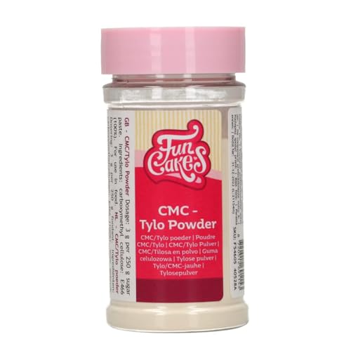 FunCakes Polvo CMC para Fondant (Tylo Powder) – Refuerza el Fondant para Modelado, Acelera el Secado, Certificado Halal, Apto para Vegetarianos y Veganos, 60 g