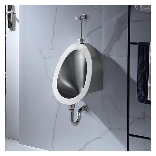 Stainless Steel Automatic Men's Urinal with Smart Sensor Flush - Hygienic Wall-Mounted Urinal for Hotels, Restaurants, Airports, and More(Wall-Mounted Hand-Press Type)