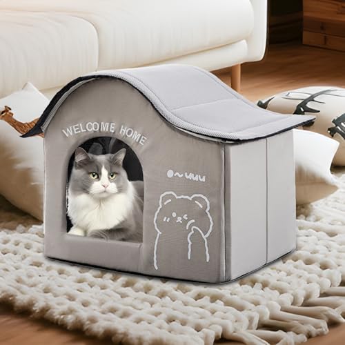 Niche pliable pour chat et petit chien - Abri résistant de 40x32x32 cm - 4