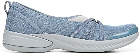 Bzees Women's Niche Slip-On Comfort Ballet Flat ,Washed Denim Fabric,7.5 Wide | Image 1