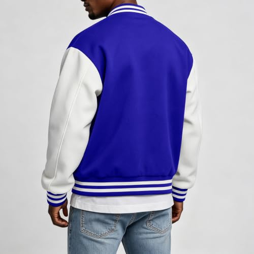 Men's Varsity Jacket Baseball Streetwear Fleece Oversized Cardigan - image 5