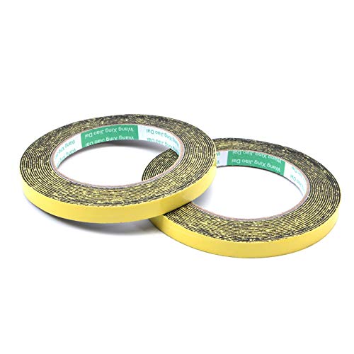 Tira de espuma para clima - 2 rollos, 10 mm de ancho x 1 mm de grosor total 5 m de largo, cinta autoadhesiva de espuma para clima de alta densidad a prueba de sonido EPDM para puertas y ventanas Cover