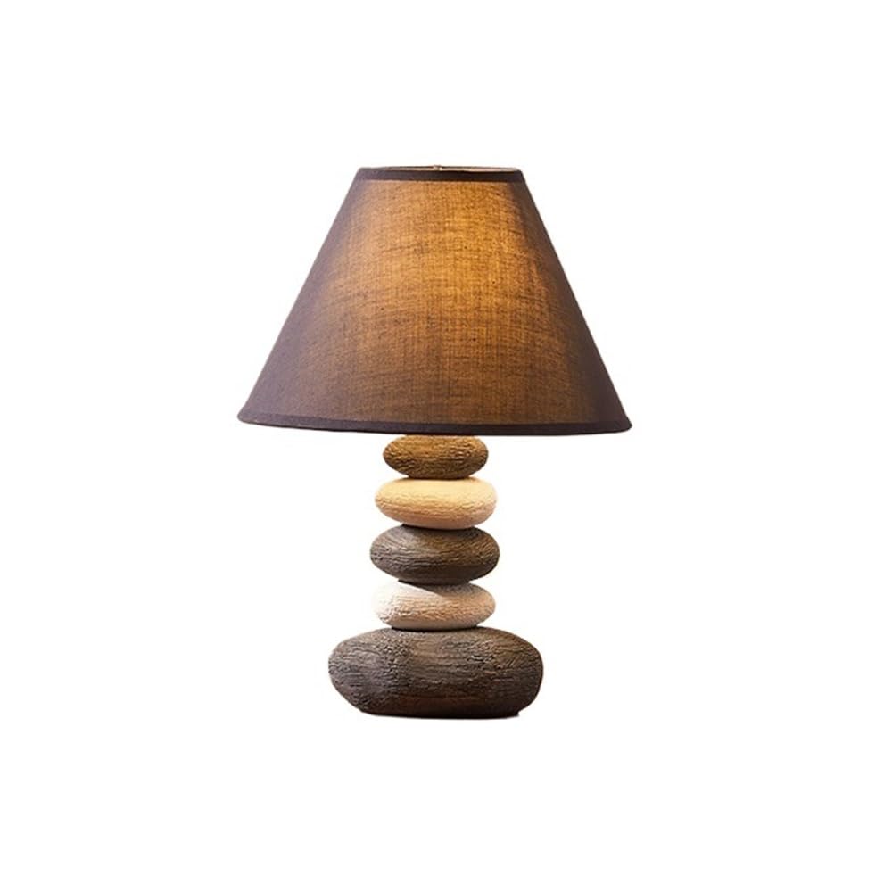 Z4T8M2K6G5 Bedside Lamp Bedroom Bedside Lamp Ceramic and Cloth Creative Warm Living Room Desk Decorative Ornaments(Small)