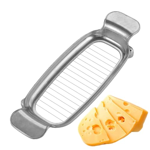 Cortador de queso de acero inoxidable con alambre, cortador de mantequilla, cortador de frutas de cocina para kiwis, fresas, plátanos, queso blando y otros alimentos blandos