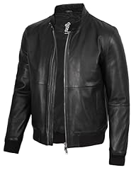 Sean Mens - Black Bomber Leather Jacket