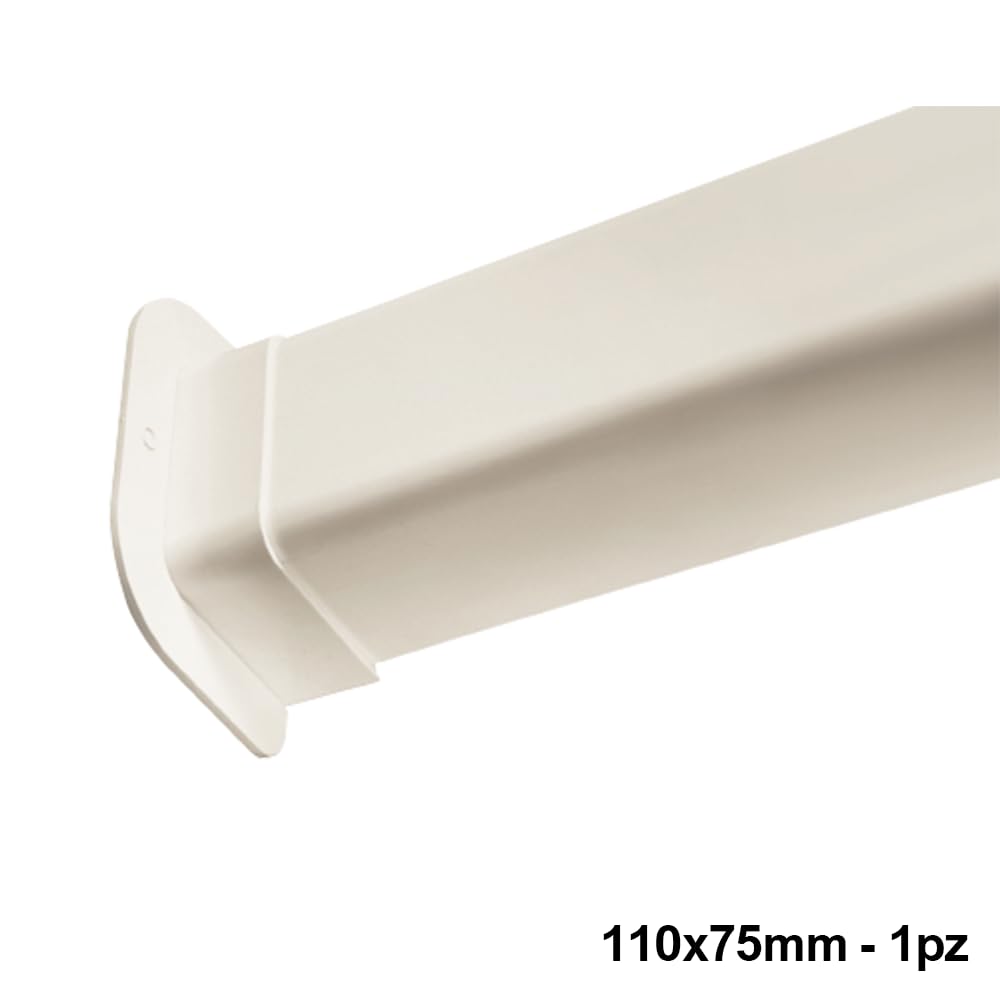 3S SuperSamaStore Passaggio a Muro per Canalina Condizionatore | Bocchetta a Muro Copriforo Climatizzatore per Installazione Dual e Trial Split, 110x75 mm, Bianco – 1 Pezzo