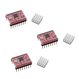 TAODAN 3PCS Red A4988 Stepper Motor Driver 8-35V 1A Supports 1/16 Microstepping 3D Printer Accessories