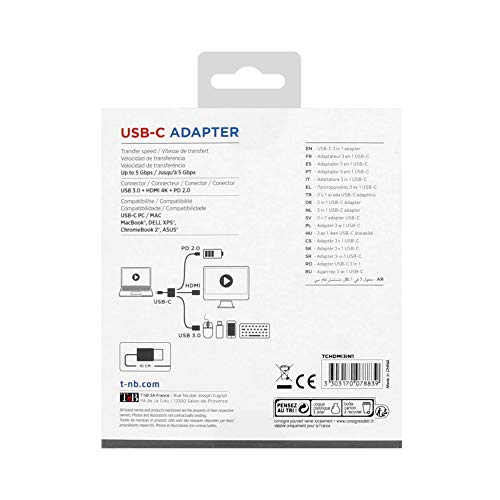 T 'nB TCHDMI3IN1 °C 3 in 1 USB Adapter White - Image 3