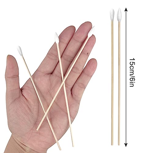 500/200PCS Gun Cleaning Swabs - 6 Inch Long Cotton Swabs - Lint Free, Highly Absorbent Gun Swabs for Precision Gun Cleaning, Applying