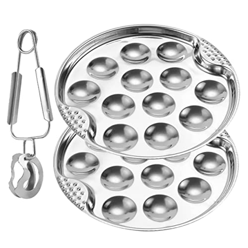Ciieeo Juego de 12 Piezas de Bandejas para Hornear Caracoles de Acero Inoxidable para Uso Doméstico en Restaurantes para Cocinar Caracoles Accesorio de Cocina
