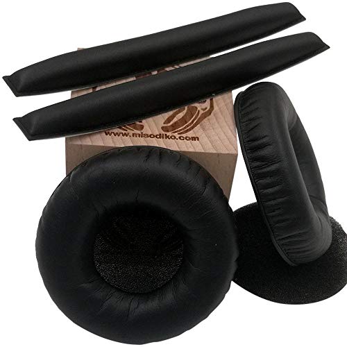 Misodiko   Almohadillas de Repuesto para Auriculares Sennheiser HD25, HD25 1 II (Piel Negra)
