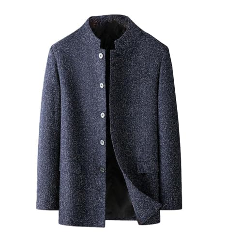 Blazer col montant homme slim à motif écossais pour mi-saison