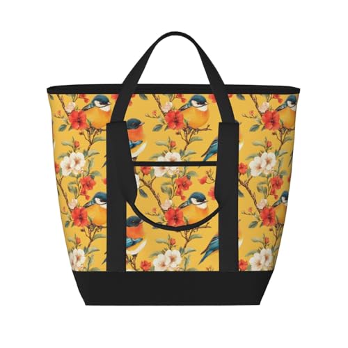 Sac d'épicerie isotherme réutilisable grand format à fleurs