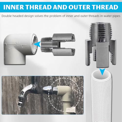 Image of Serplex 1 /2 inch Pipe Threader Tool for Electric Drill, 2-in-1 Integrated Internal & External Pipe Threading Die Head with Universal Hex Shank, Durable Metal Construction for 1 /4 inch Water Gas Air PVC Pipes