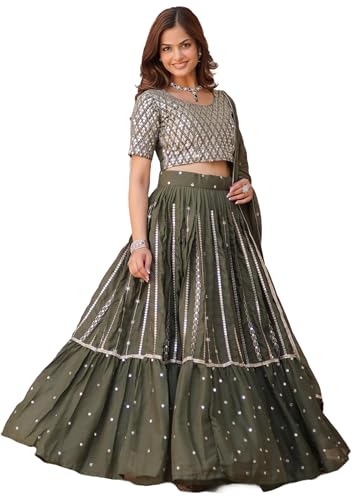 Lehenga 11752 georgette brodée pour rayonner lors d'un grand mariage