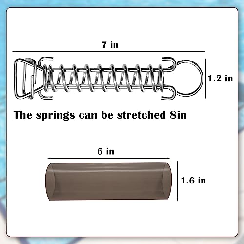 5 Pack Stainless Steel Springs for Pool Cover Swimming Pool Cover Stainless Steel Spring with Stopper D Ring and Replacement Spring Sleeves - Thumbnail 2