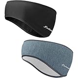 Winter Ear Warmer Headband for Women and Men - 2 Pack Fleece Stretchy Ear Muff with Full Ear Cover for Outdoor Sports, Running, Hiking, Skiing, Cycling, Snowboarding, Jogging