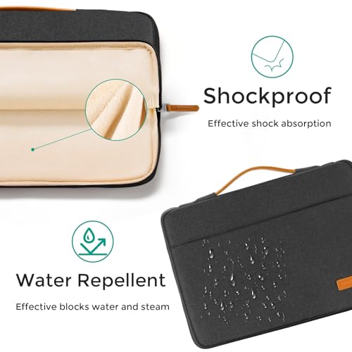 DOMISO 14 inch Laptop Case Sleeve Protective Cover Compatible with 15 inch MacBook Air M4 M3 M2,MacBook Pro,14-15 inch HP Dell ASUS Lenovo Chromebook,Waterproof Computer Cases Bag with Handle,Black - Image 4