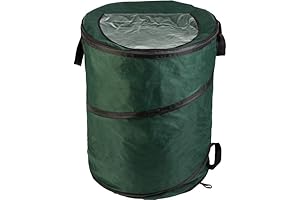 Wakeman Outdoor Trash Can: Green Pop-Up Collapsible 46-Gallon Waste Can