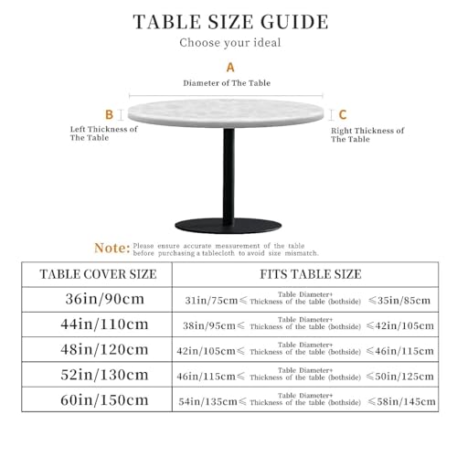 ARTSGOO Round Fitted Table Cloth with Elastic Edge Design Table Cover Waterproof Stain-Resistant Wipeable Picnic Tablecloths Fits 46"-50" Round Tables for Camping, Dining, Indoor and Outdoor by ARTSGOO - Used condition - Image 2