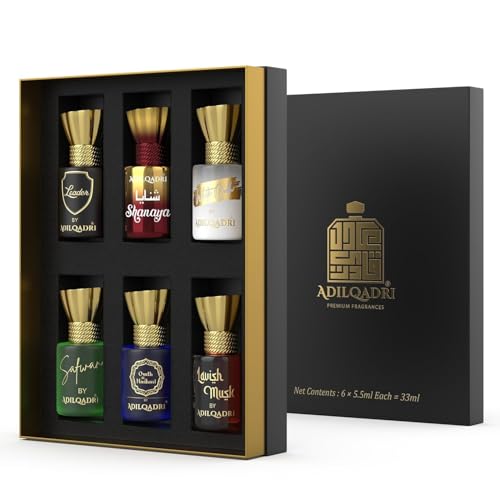 Adil.qadri Assorted Luxury Alcohol Free Long Lasting Roll-on Attar Perfume Gift Set for Unisex Alcohol-free for All Occasions (6 Ml/0.2 Fl Oz Each)