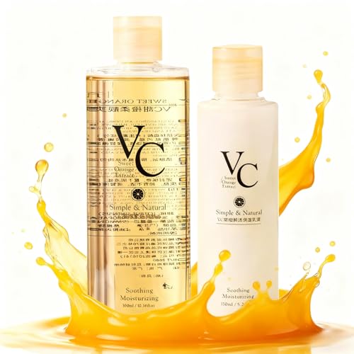 Vc Toner, Vitamin C Skincare Set, Vc Toner and Lotion Moisturizing with Hyaluronic Acid,Deeply Hydrate, Intensive Brightening,Ea