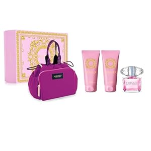 Versace BRIGHT CRYSTAL EAU DE TOILETTE 4 PC WOMEN GIFT SET- WITH BAG New