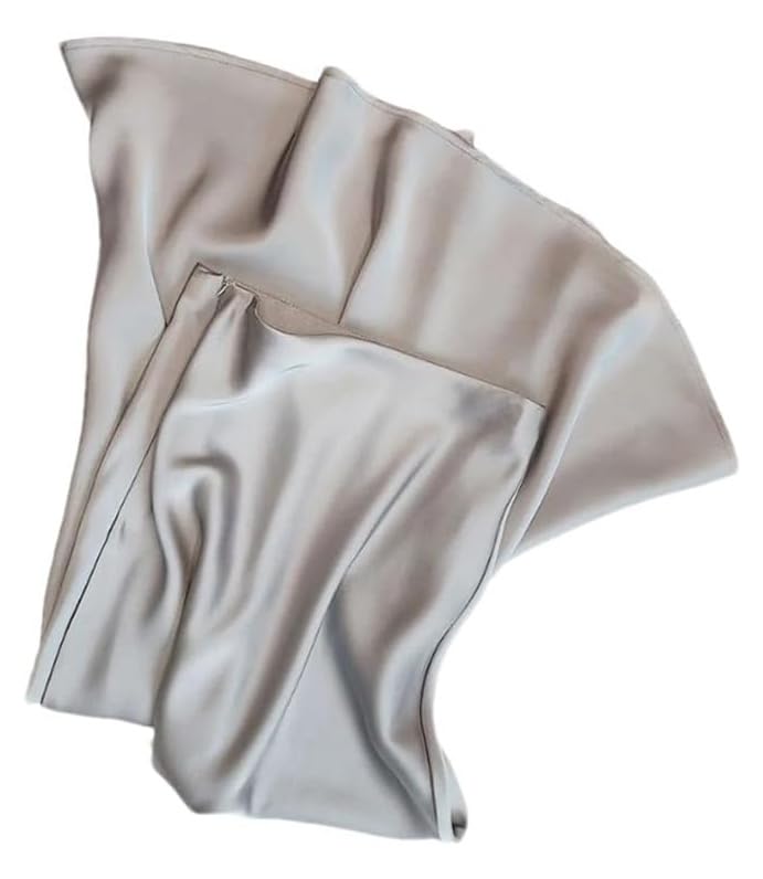 Women's Summer Satin A-Line Long Skirt High Waist Office Fishtail Design Solid Color