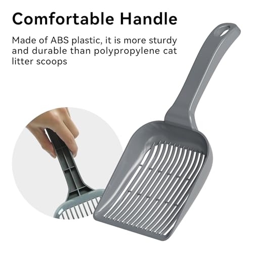 Booche Grande colher de areia para gatos, serve para todas as caixas, peneiramento rápido para cocô