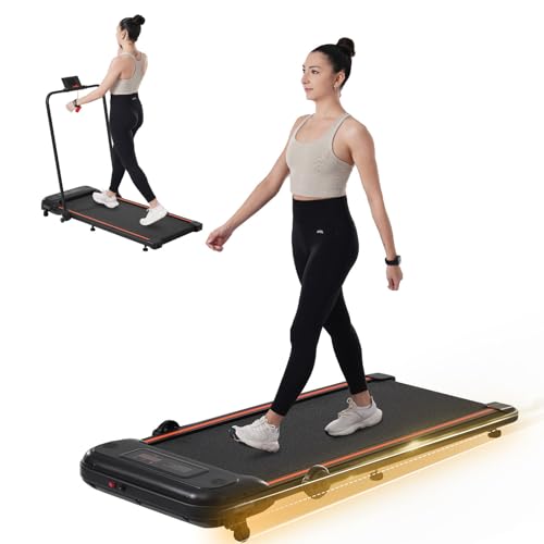 Image of Folding Walking Pad Under Desk Treadmill,2.5HP Walking Treadmill with Incline 0.5-7.5MPH 265LBS Capacity Treadmill for Walking Running - Two to Adjust Speed,for Home Office