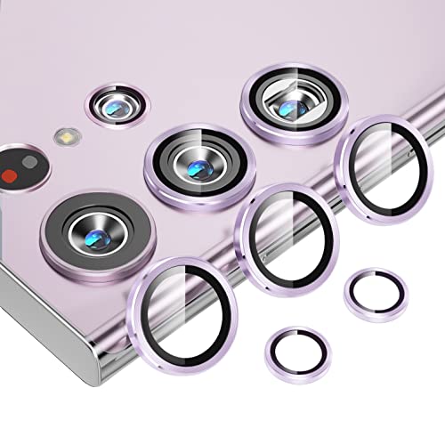 Xfilm for Samsung Galaxy S23 Ultra Camera Lens Protector Alloy Individual Lens Protectors with Alignment Fram Scratch Resistant HD Clear Camera Screen Protective Cover Case Friendly (Purple)