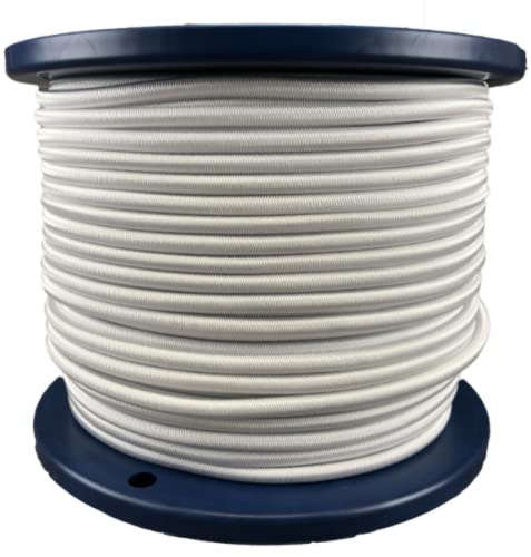 Elastic Bungee Rope White Shock Cord Stretch Tie Down Decoration Garden Furniture Crafts Camping Boating DIY (20, 5mm)