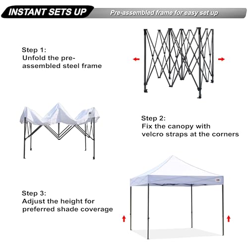 Image of ABCCANOPY Patio Pop Up Canopy Tent 10x10 Commercial-Series (White)