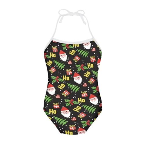 Image of Christmas Girls One-Piece Swimsuits Beach Halter Swimwear Bathing Suit for 3-10 Years