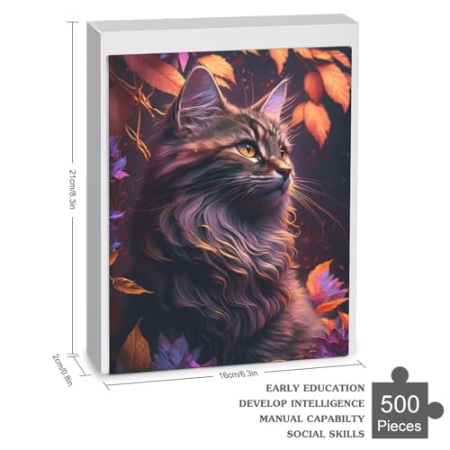 Puzzle de gato de 500 piezas multicolor e inteligencia para adultos 3
