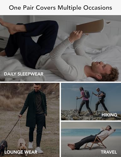 HOFISH Mens Pajama Pants Casual Cotton Lounge Comfy Pajama Bottoms Home Sleepwear with Pockets4