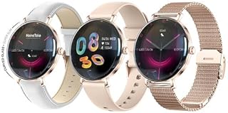 ساعة ذكية 18 مقاومة للماء بشاشة أموليد مزودة بجهاز تتبع اللياقة البدنية مع مكالمات بلوتوث وبوصلة من هاينو-تيكو، لون ذهبي