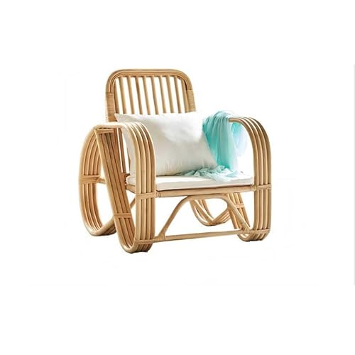 NEBE Lounge Sofa Rattan Recliner Small Sofa Balcony Rocking Chair Home Living Room Leisure Nap Chair Recliner Lounge Sofa for Bedroom
