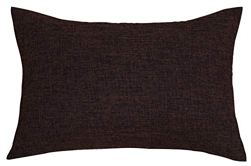Tangdepot Heavy Lined Linen Cushion Cover, Throw Pillow Cover, Rectangle Pillow Covers, Decorative Cushion Cover Pillowcase - (12"X20", Brown) #TOP1