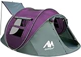 Pop Up Tents for Camping 3-4 Person Automatic Setup - AYAMAYA [2 in 1 Design] Double Layer Waterproof Instant Popup Tent - [2 Doors] Quick Easy Set Up Family Tent Shelter Outdoor Gifts (Green)