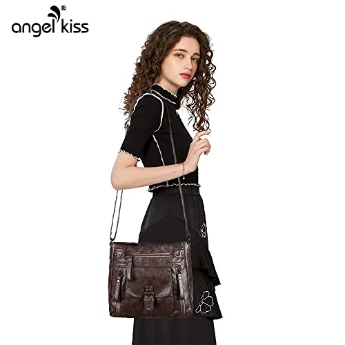 Image of Angel Kiss Crossbody Bags Shoulder Bags and Handbags for Women Multi Pocket Daily Soft Hobo Purses Medium Size