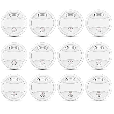 Battery Powered Detector Household Indoor Safety Monitor Battery Operated with Test Mute & Low Power Indicator Light (12PC)